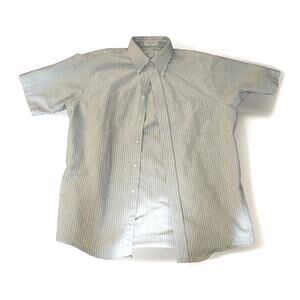 Men's Short Sleeve Button Up Arrow Wrinkle Free Shirt Size 16.5 Large Striped